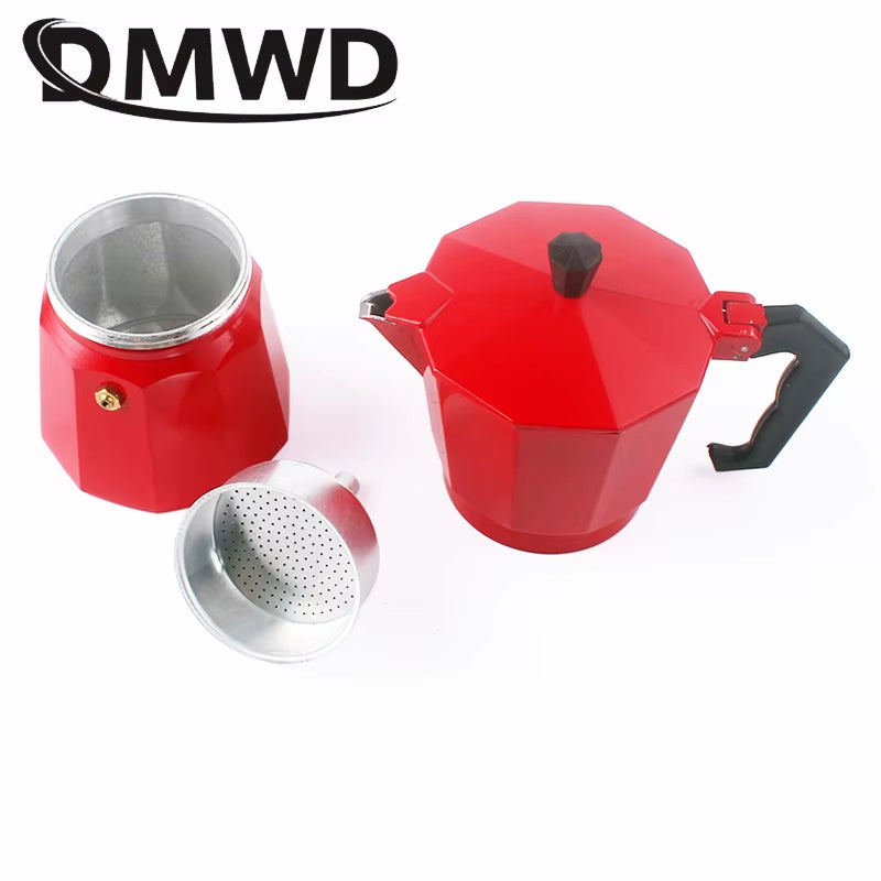 300/600Ml Stovetop Italian Moka Espresso Aluminum Geyser Coffee Maker Mocha Kettle Latte Percolator Pot Filter Cafetiere Pitcher