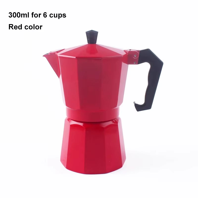 300/600Ml Stovetop Italian Moka Espresso Aluminum Geyser Coffee Maker Mocha Kettle Latte Percolator Pot Filter Cafetiere Pitcher